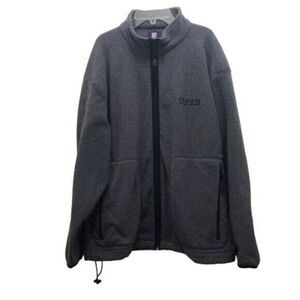 Chaps Ralph Lauren Gray‎ Fleece Jacket Full Zip Pockets Outdoors Mens